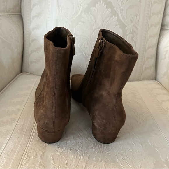 Vince Rockville Brown Suede Square Toe Ankle Bootie Boot Pinecone size 10 - Picture 5 of 7